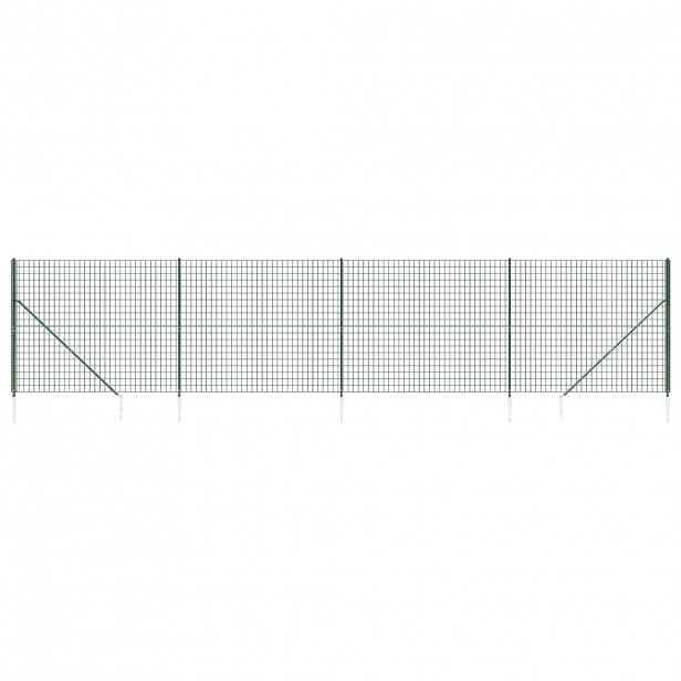 vidaXL Drátěný plot s kotevními hroty zelený 1,4 x 10 m
