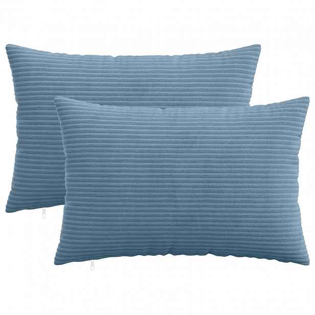 vidaXL Povlak na polštář 2 pcs HEERLEN Modrá 30 x 50 cm manšestr
