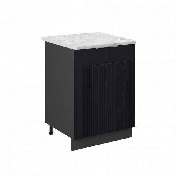 Vicco SPODNÍ SKŘÍŇKA KUCHYŇSKÉ LINKY Fame-Line Černý pruhovaný 60 cm , PD Mramor