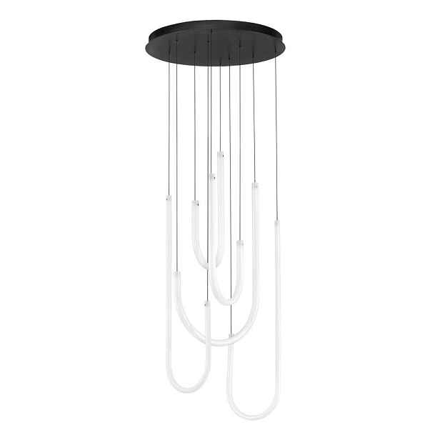Bílé/matně černé ocelové LED stmívatelné závěsné svítidlo se stínidlem z akrylového skla ø 50 cm Topaz – Nova Luce