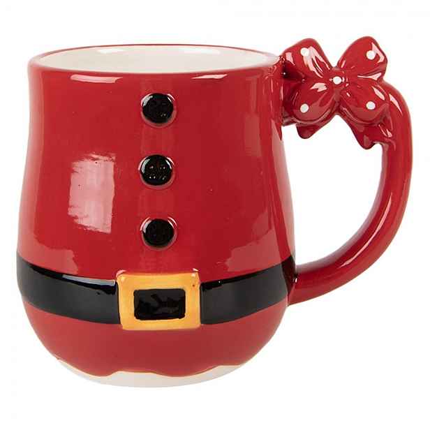Červený keramický hrnek Santa Claus - 13*9*11 cm / 400 ml Clayre & Eef