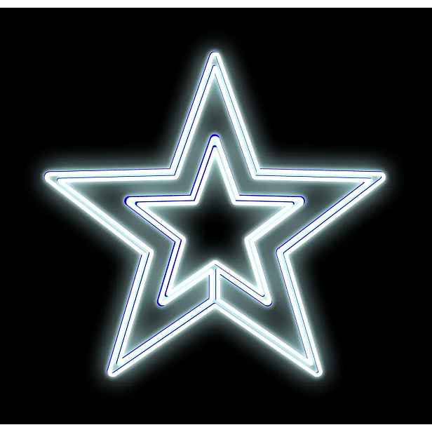 Easy Fix 2D LED světelná hvězda VII., Ø 80 cm, ledově bílá, závěsná, hliník