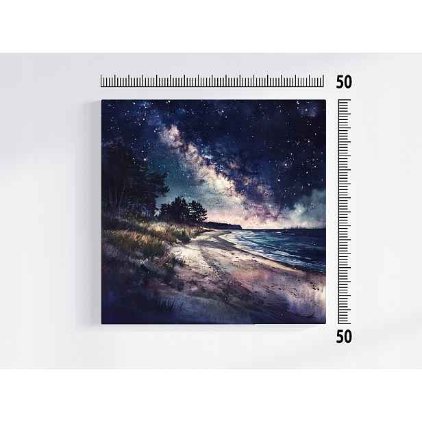 Obraz Na Plátně Canvas Pláž Moře Mléčná Dráha Nebe Hvězdy Noc 50x50