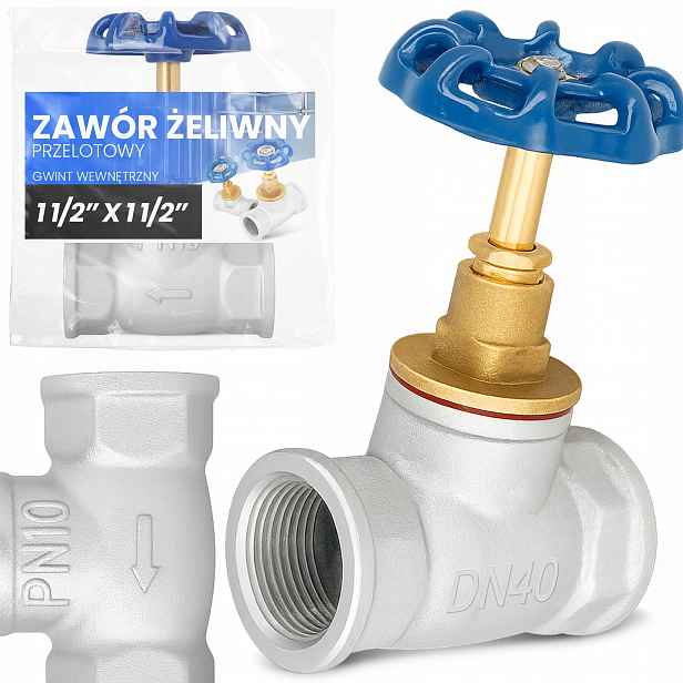 Průchozí ventil 1 1/2 Gw Zaporový houbový Pozink Závorový trubkový Fu-t