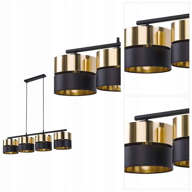 Závěsná lampa Hilton zlatá, moderní, jemný lesk nad barem Tk Lighting