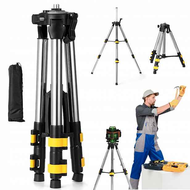 Stativ Pro Křížový Laser Vodováhy 120 cm 5/8" Trojnožka Tripod Pouzdro