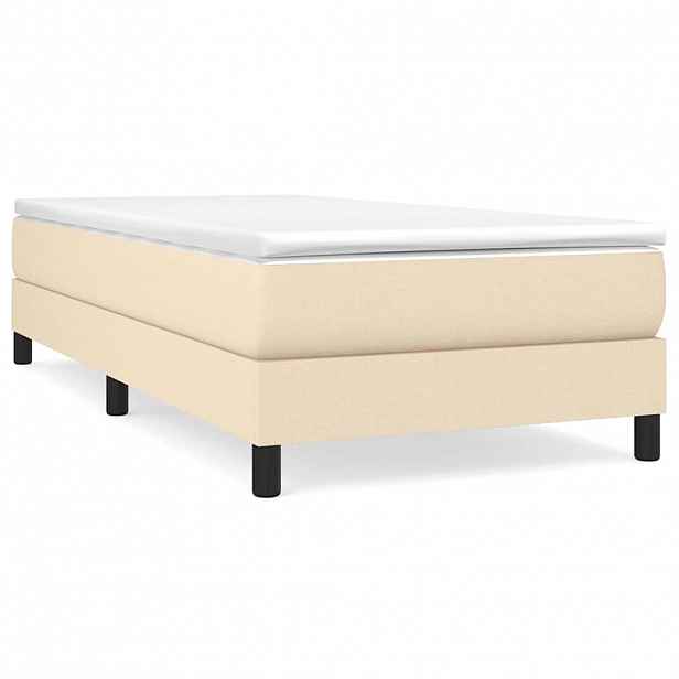 vidaXL Rám postele s boxspringem krémově 80x200 cm textil