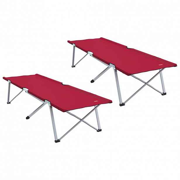 vidaXL Skládací kempingová postel 2 ks Červená 194 x 62,5 x 42,5 cm