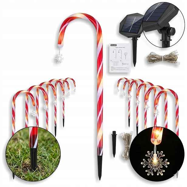 Zahradní Led vánoční lampy 12 ks IP65 72 Diody Sloupky na cestu Zahrada