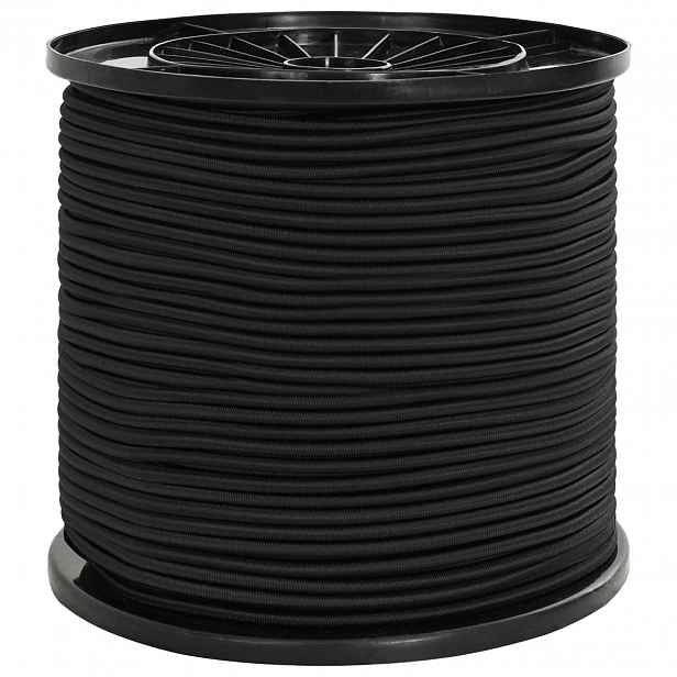 vidaXL Bungee šňůry 6 mm Černá PP a guma