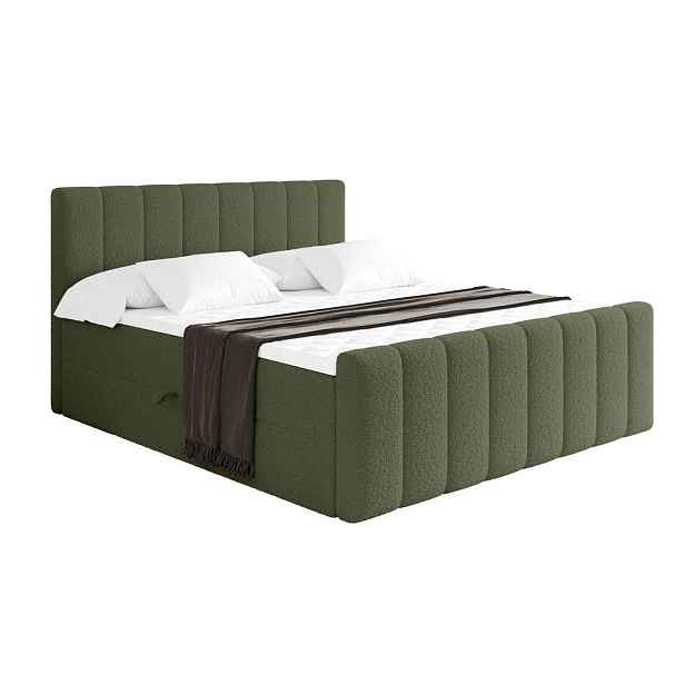 ALTDECOR KONTINENTÁLNÍ POSTEL s matrací H3 - OTTA-Z - 180x200 cm Zelená