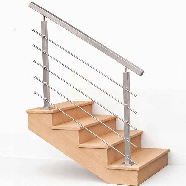 Nerezové zábradlí 40 x 40 mm 5 výplní Ø 12 mm délka 100 cm, satén