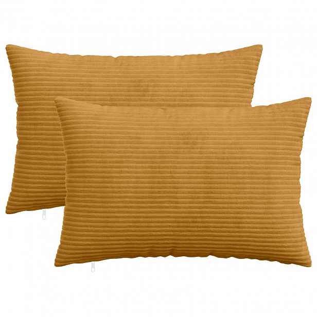 vidaXL Povlak na polštář 2 pcs HEERLEN Žlutá 30 x 50 cm manšestr