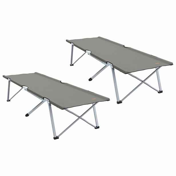 vidaXL Skládací kempingová postel 2 ks Šedá 194 x 62,5 x 42,5 cm