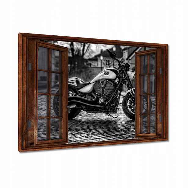 Obrazy 120x80 Černobílé foto motorka
