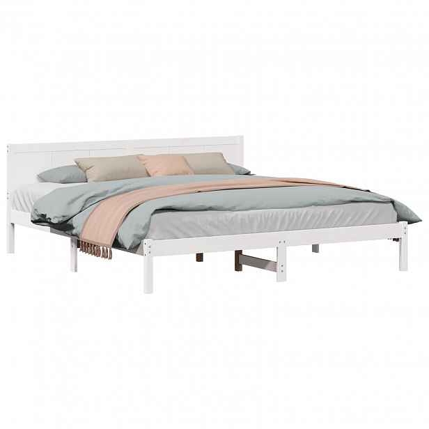 vidaXL Rám postele Bílá 180 x 200 cm Masivní borové dřevo