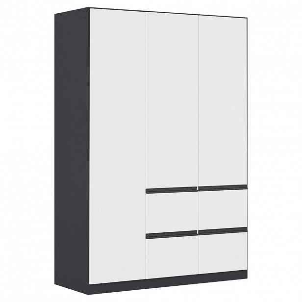 Carryhome ŠATNÍ SKŘÍŇ S OTOČNÝMI DVEŘMI, bílá, vysoce lesklá bílá, 136/197/54 cm