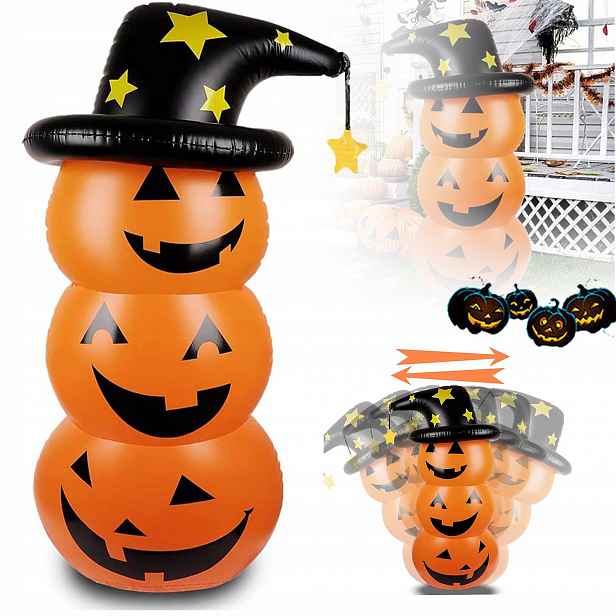 Nafukovací Řvoucí Dýně S Led Halloweenskou Zahradní Dekorací