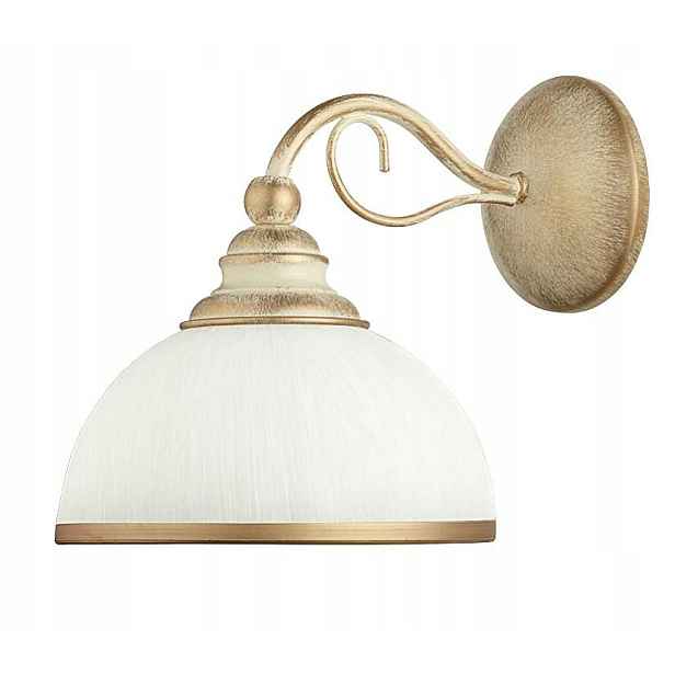 Nástěnné svítidlo Xsara Ecru Bílé skleněné stínítko 1xE27 Nástěnná lampa do obývacího pokoje