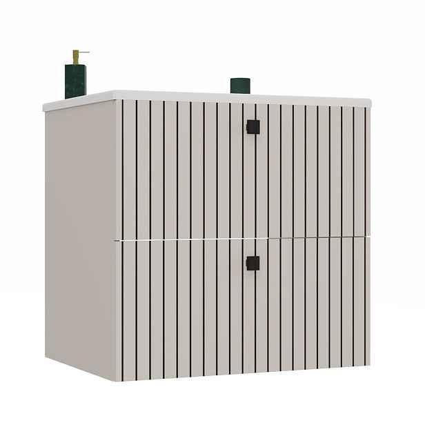 TP Living Závěsná skříňka s umyvadlem Tigo 2S 60 cm kašmír