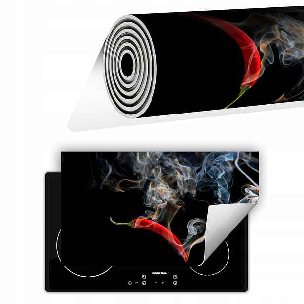 Vinylová Krytka Na Sporák 90x52 Černá chilli