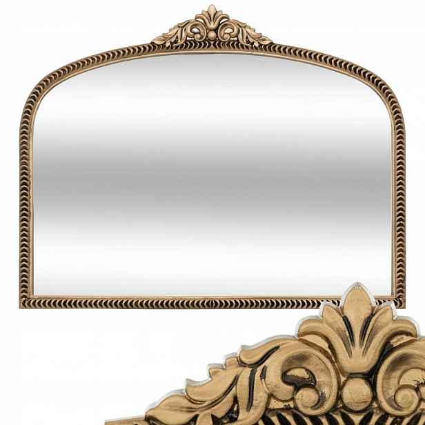 Zrcadlo Nástěnné 71 x 56 cm rám Zlatý Zdobený glamour elegantní Dekorativní