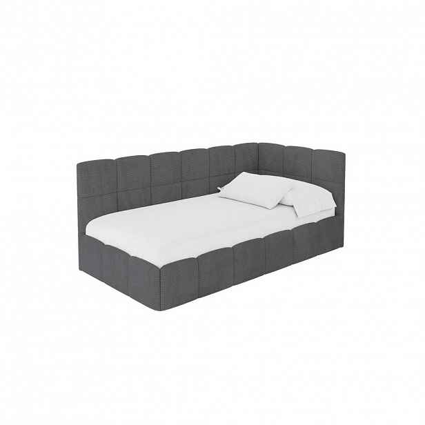 ALTDECOR JEDNOLŮŽKOVÁ POSTEL pro mládež s úložným prostorem vlevo, bez matrace - LIVY 80x200 tmavě šedá