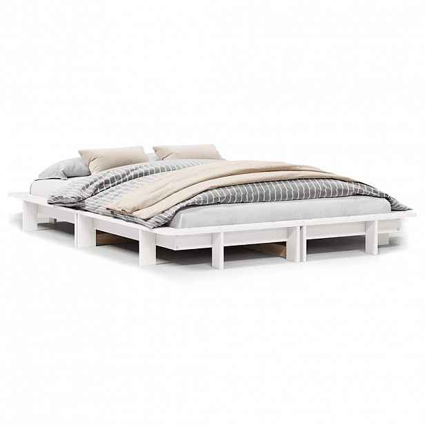 vidaXL Postel bez matrace bílá 150 x 200 cm masivní borovice