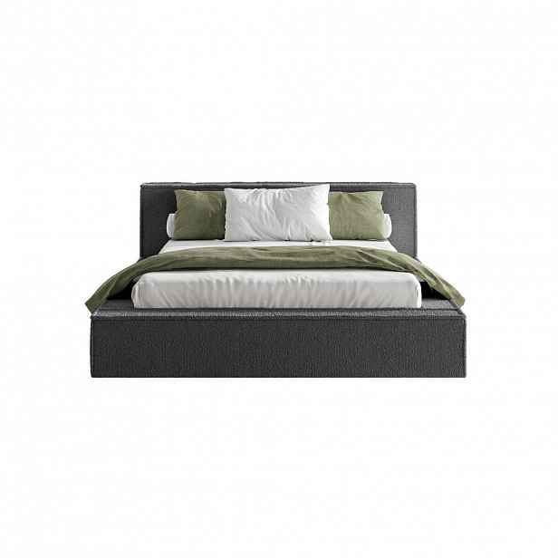 Fedve POLSTEROVÁ POSTEL MENFI 200x200 cm, antracit