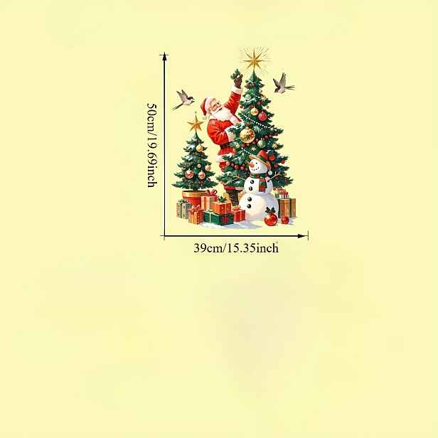 TEMU 1 ks Vánoční Santa Claus Vánoční Sněhulák Dárková koule Samolepka na okno Kreativní Samolepicí Odnímatelná Individuální obličej Viditelná PVC