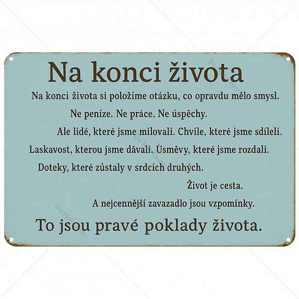 TEMU 2D Plochý, 1 ks Retro Cedule s Českým Sloganem 20x30cm, Kovová Nástěnná Umění, Dekorace ve Vintage Stylu pro Domov, Restauraci, Kavárnu, Bar,