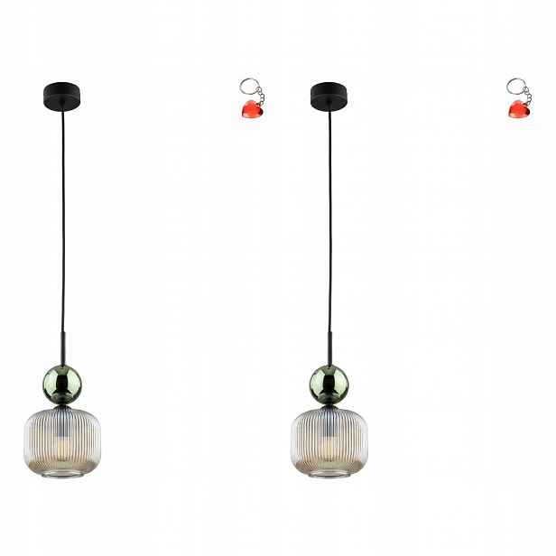 Tk Lighting Sada 2x lustr Závěsná lampa Stropní Svítidlo Zelená E14 10W