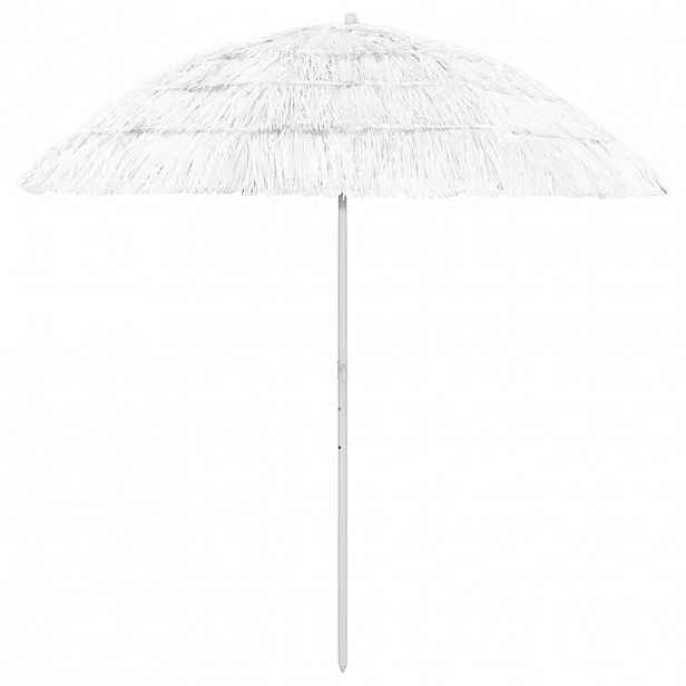 vidaXL Plážový slunečník Hawaii bílý 240 cm