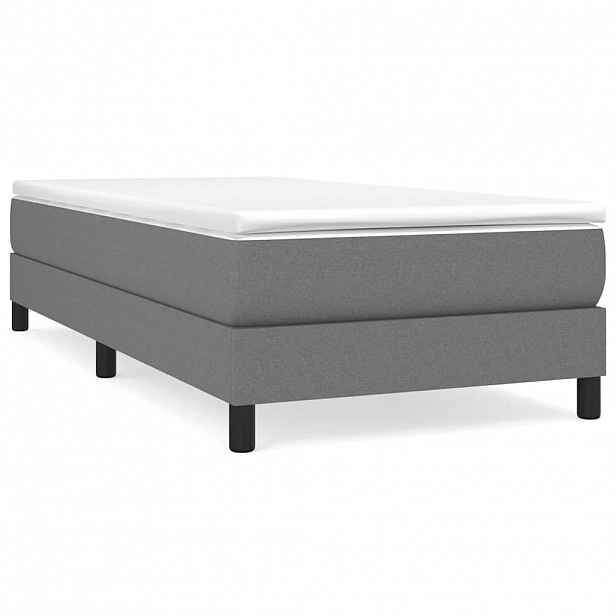 vidaXL Rám postele s boxspringem tmavě šedá 90 x 190 cm textil