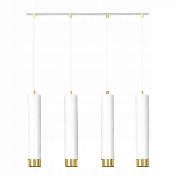 Závěsná lampa Kibo 4-bodová bílá se zlatými doplňky GU10 100 × 60 cm