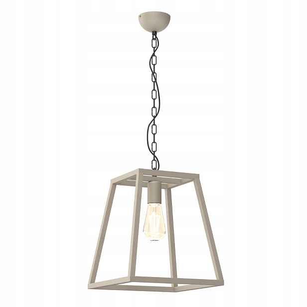 Závěsná loftová lampa krémová, geometrická, na řetězu do jídelny Luminex