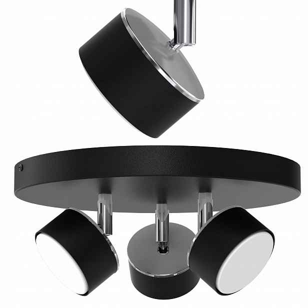 Stropní Svítidlo Stropní Reflektor Černý Chrom Pohyblivý Led GX53 Polská Lampa
