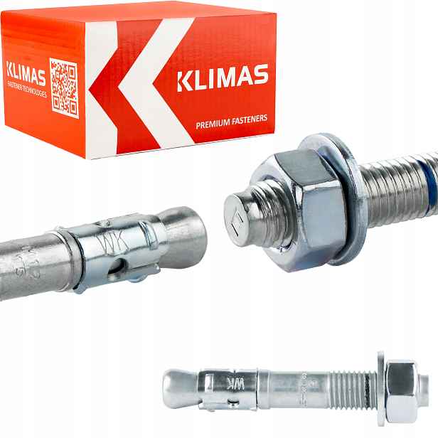 Kotvy do betonu ocelové M16 x 105 mm 25 ks mechanické Klimas Le-zn