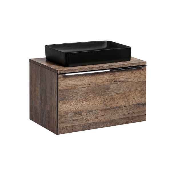 Comad Závěsná skříňka Santa Fe s deskou a umyvadlem 80 cm dub santa fe vintage