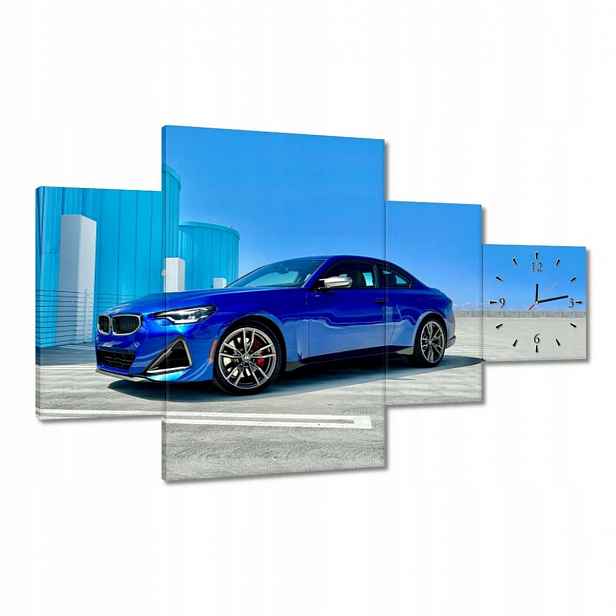 Hodiny 130x80 Modré Bmw Auto