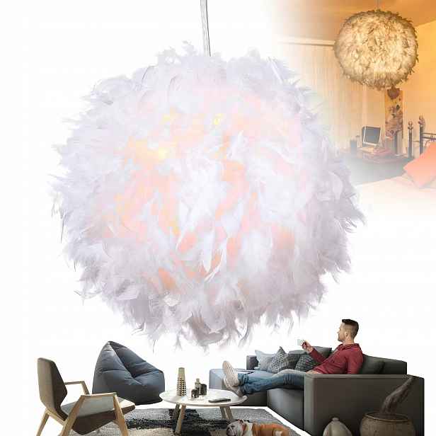 Noční Lampa s peřím Bílá Romantická měkké světlo do ložnice pro děti