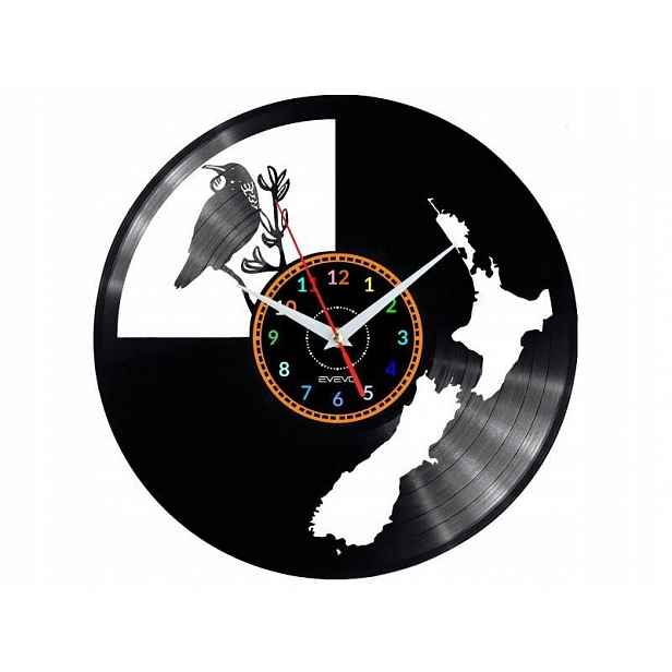 Nový Zéland Nástěnné hodiny Vinylová deska Moderní dekorativní dárek