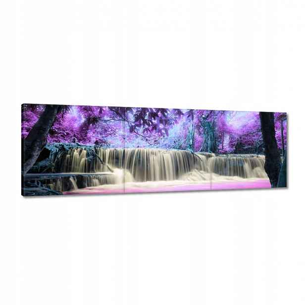 Obrazy 150x50 Fialový vodopád