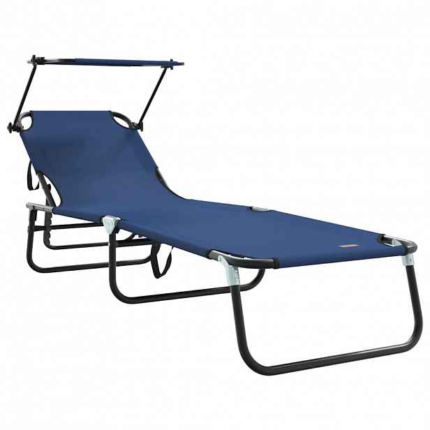 vidaXL Skládací lehátko Modrá 190 x 57 x 81 cm oxford