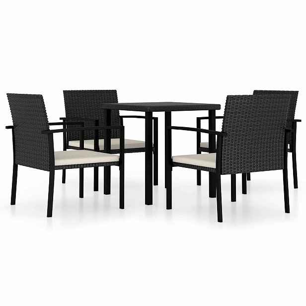 vidaXL Zahradní jídelní souprava 5 pcs Černá polyratan