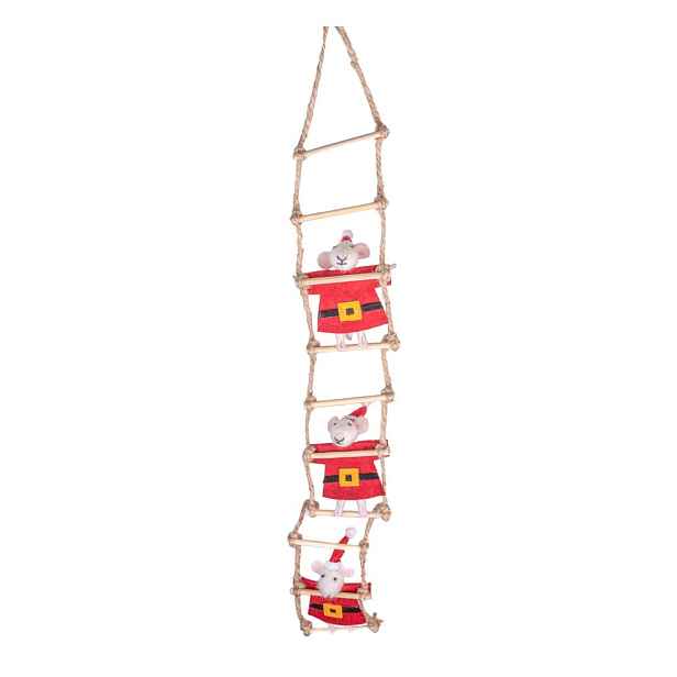 Látková závěsná vánoční dekorace 50 cm Santa Mouse – Sass & Belle