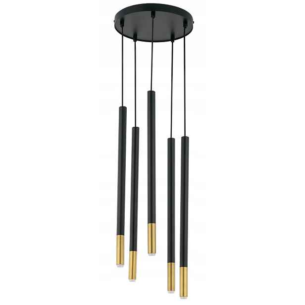 Závěsná lampa černo-zlatá 5xG9 Sopel Due Sigma Lighting