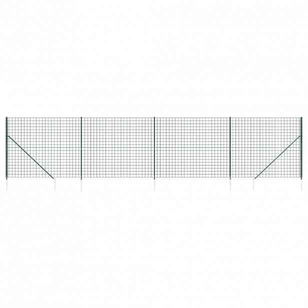 vidaXL Drátěný plot s kotevními hroty zelený 2,2 x 10 m