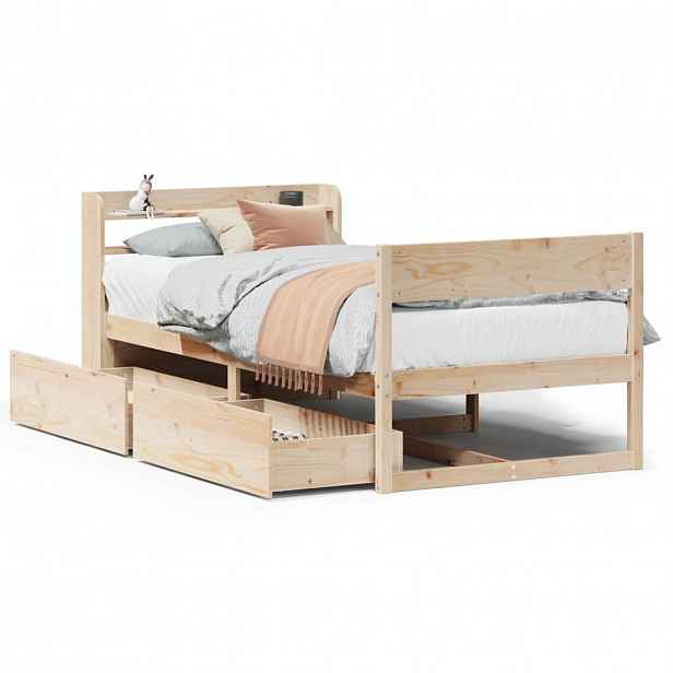 vidaXL Postel bez matrace 90 x 190 cm masivní borovice