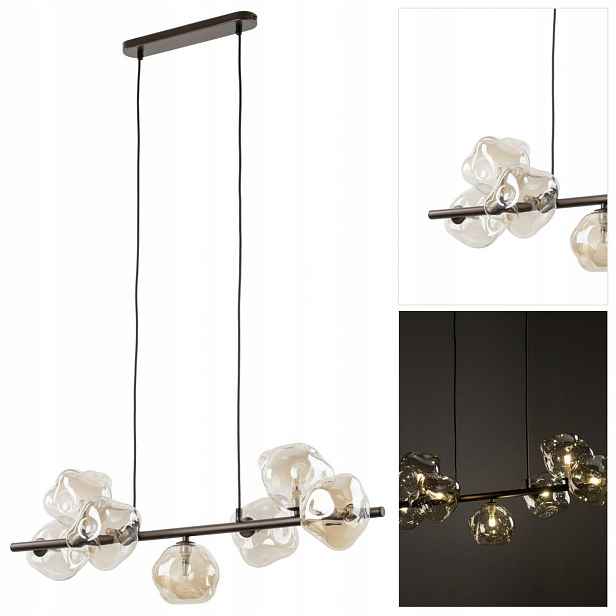 Bronzový lustr Lava s měnícím se leskem v jídelně Tk Lighting